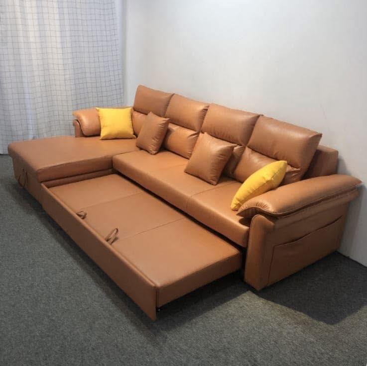 Sofa da chữ L đa năng 