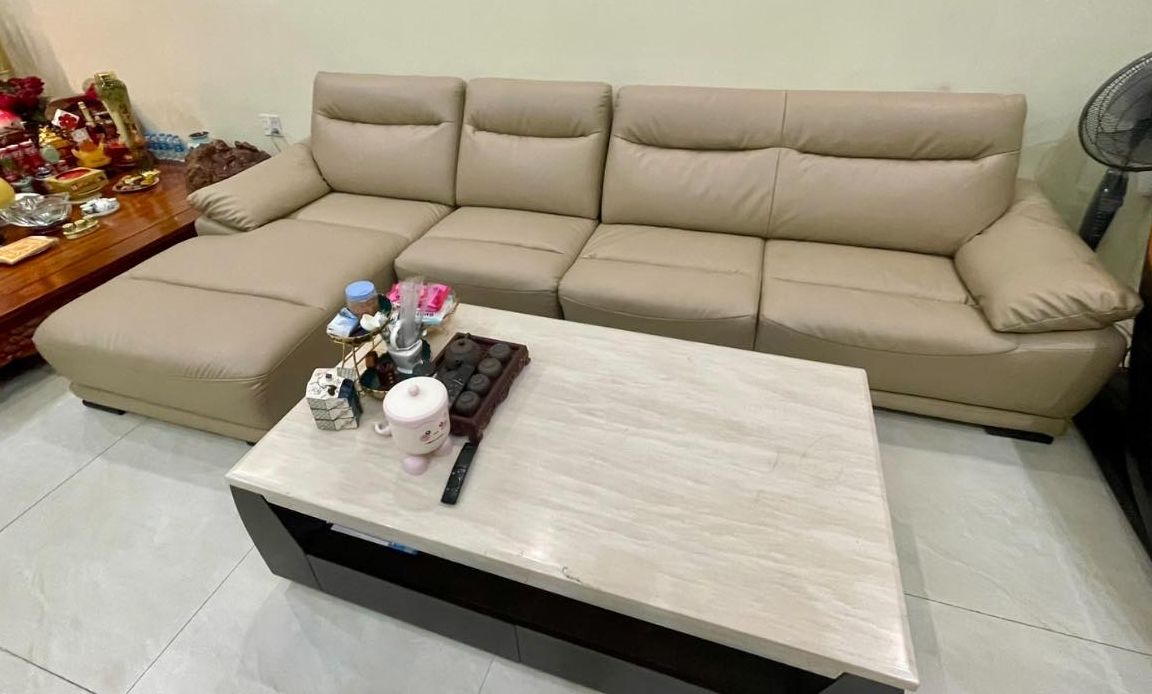 Sofa da bọc lại phòng khách