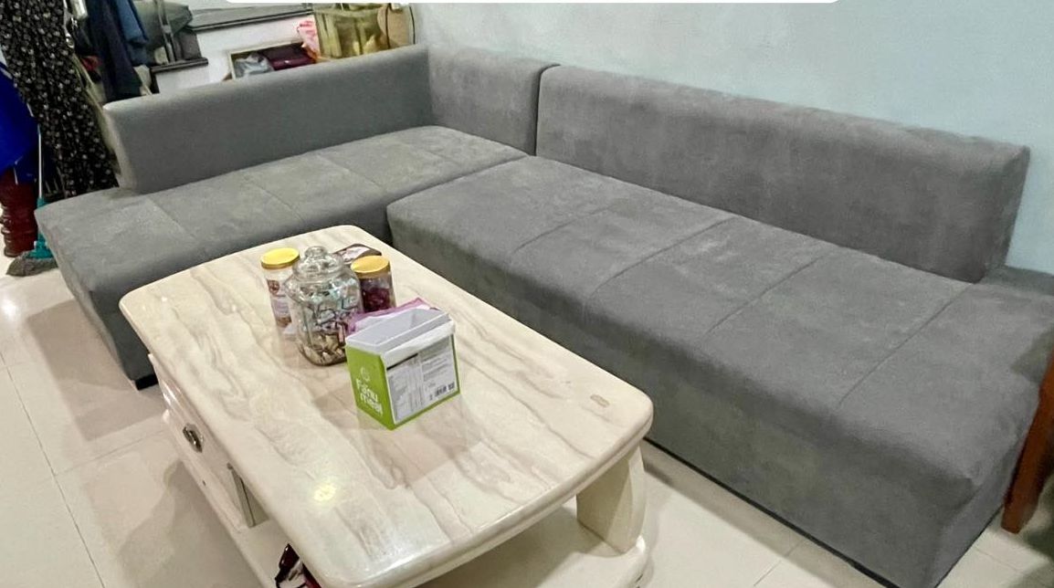 Sofa nỉ bọc lại kiểu chữ L