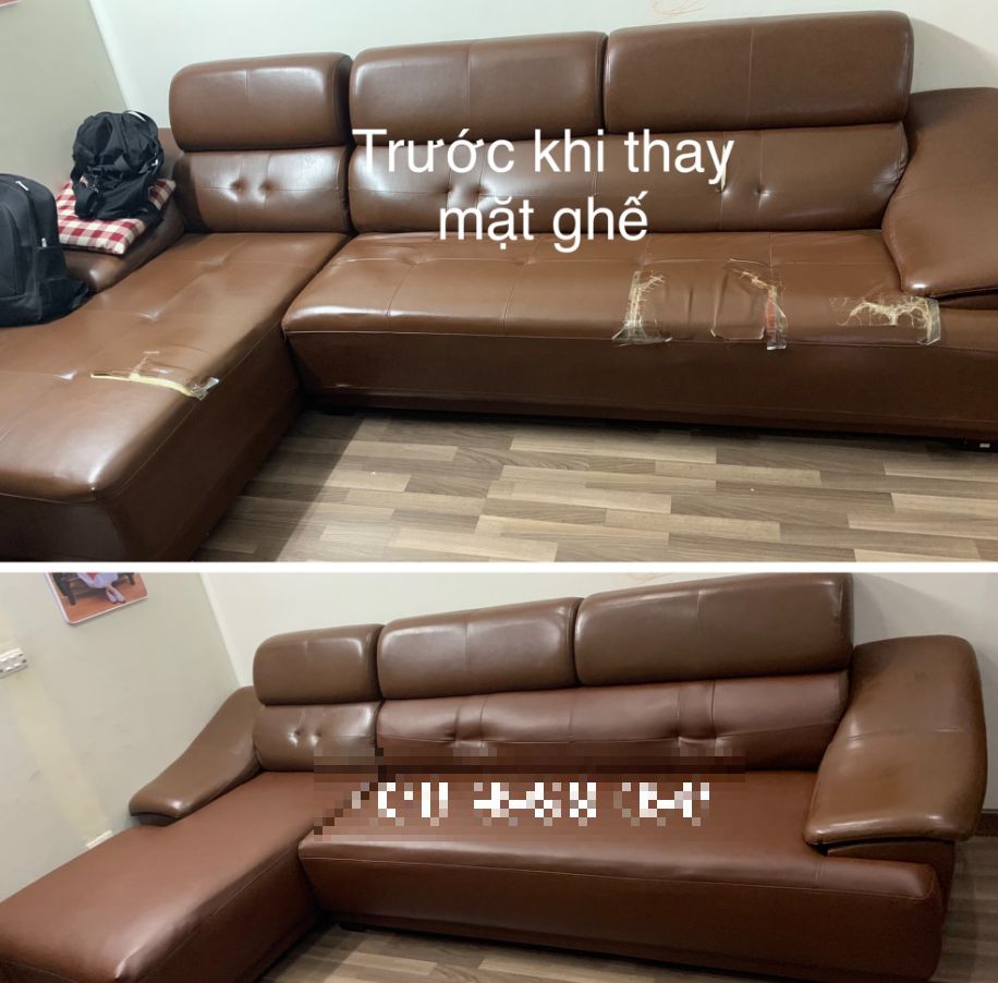Sofa sau khi thay mặt ghế hoàn thiện