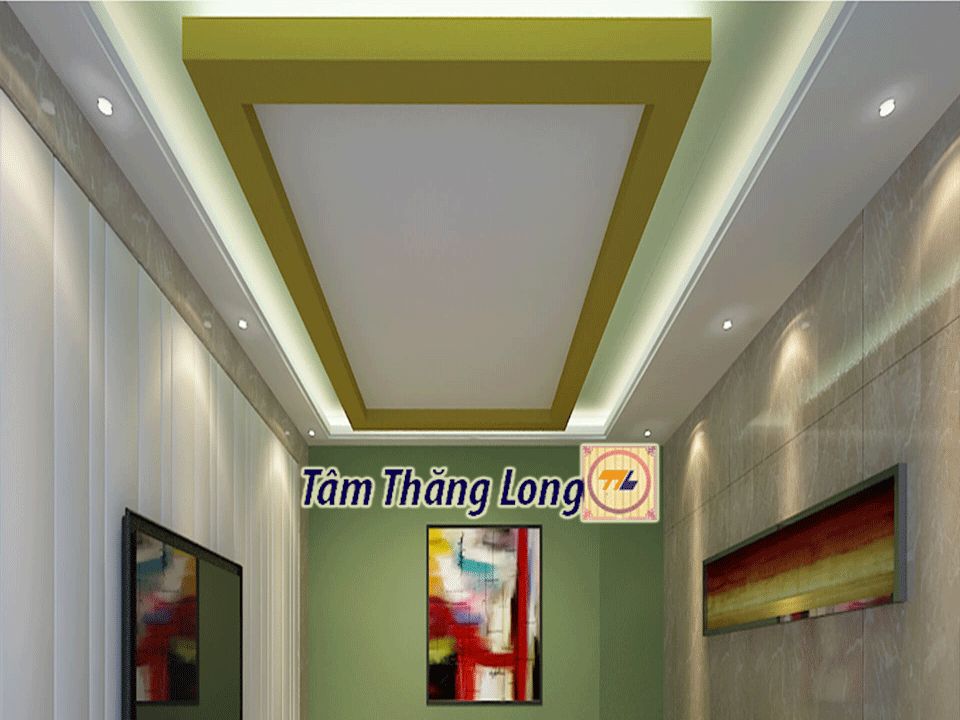 Trần thạch cao giật cấp khung viền chữ nhật