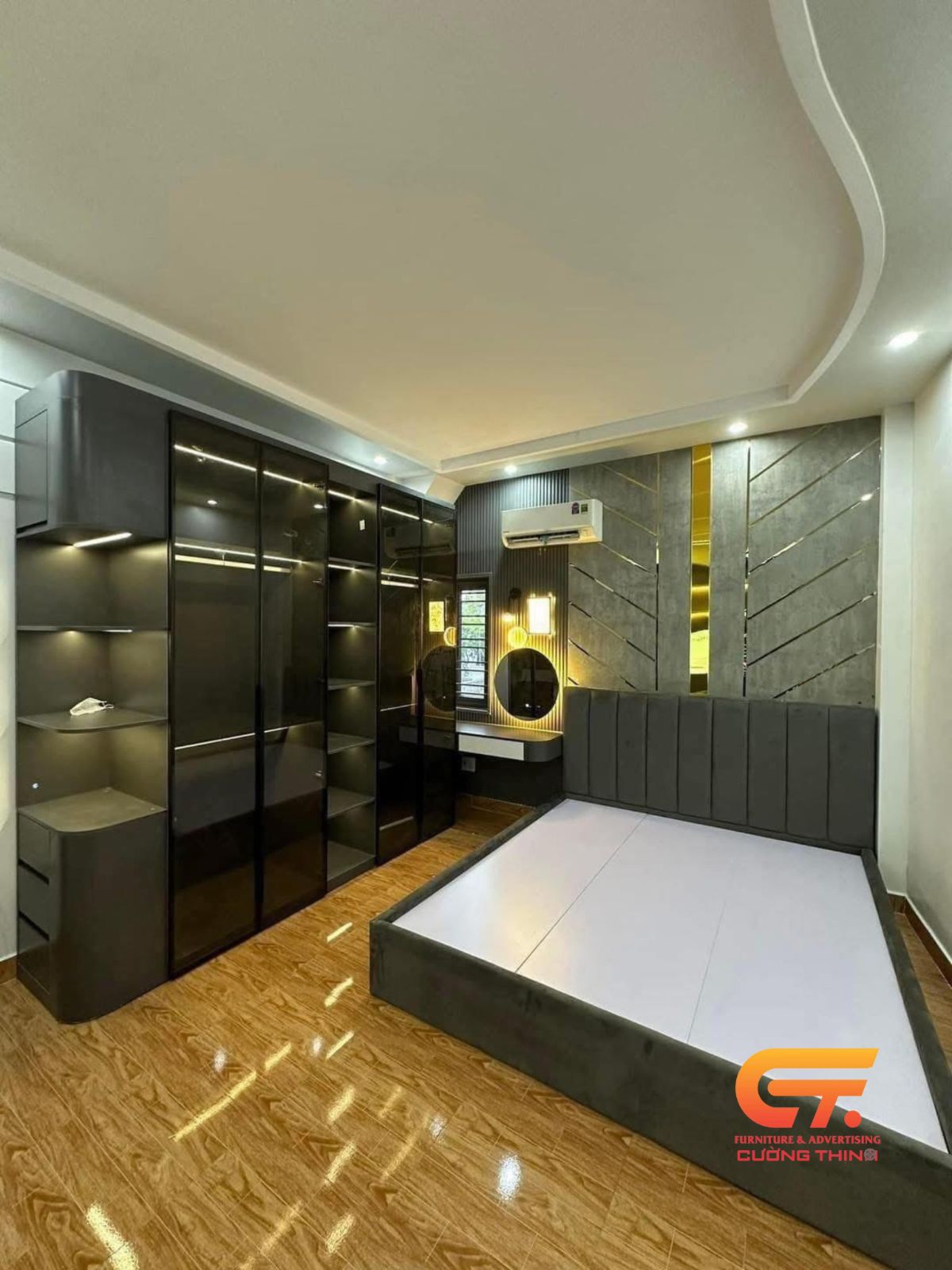 Phòng ngủ cao cấp tông tối
