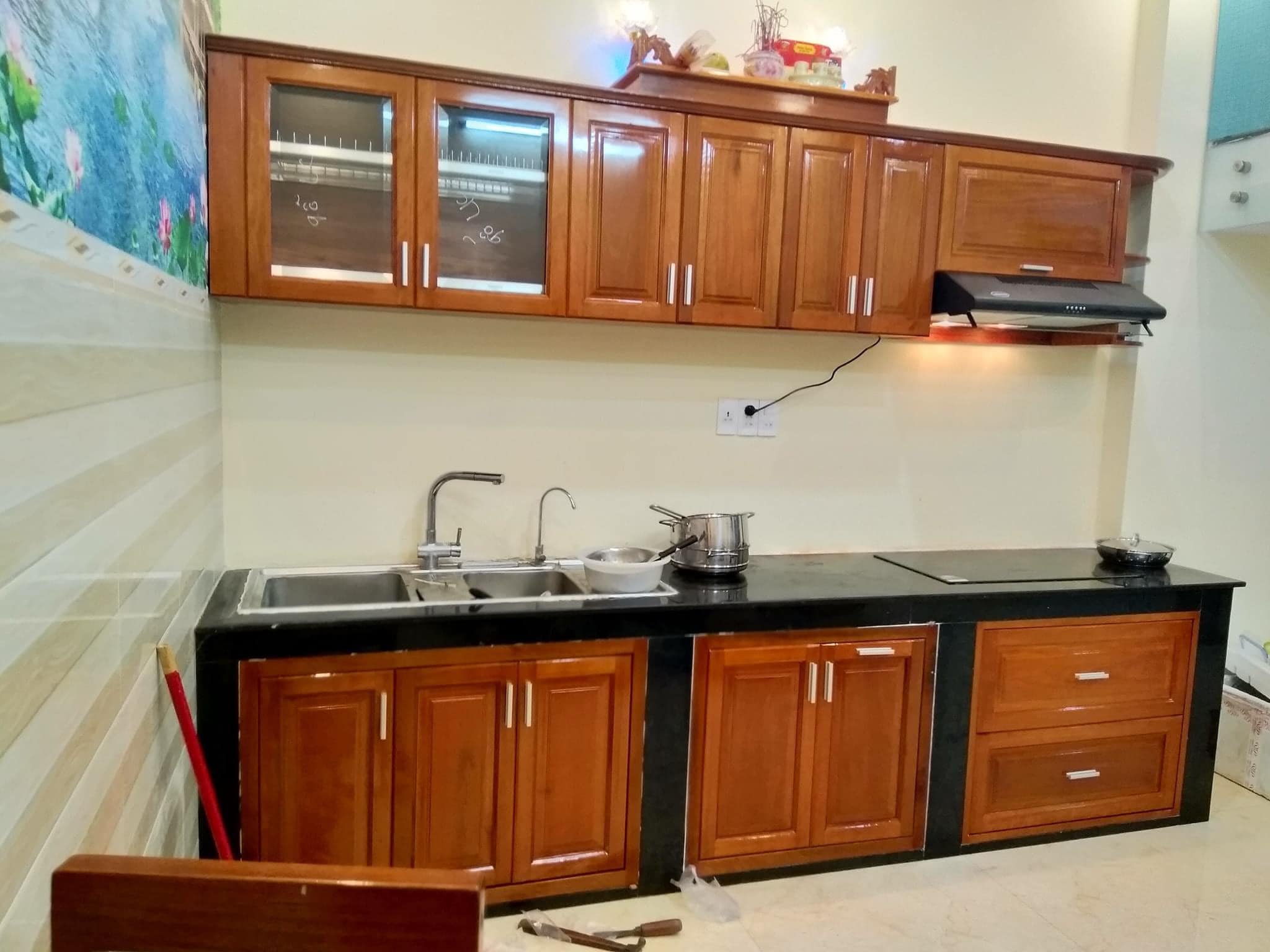 Đóng mới và sơn PU tủ bếp gỗ