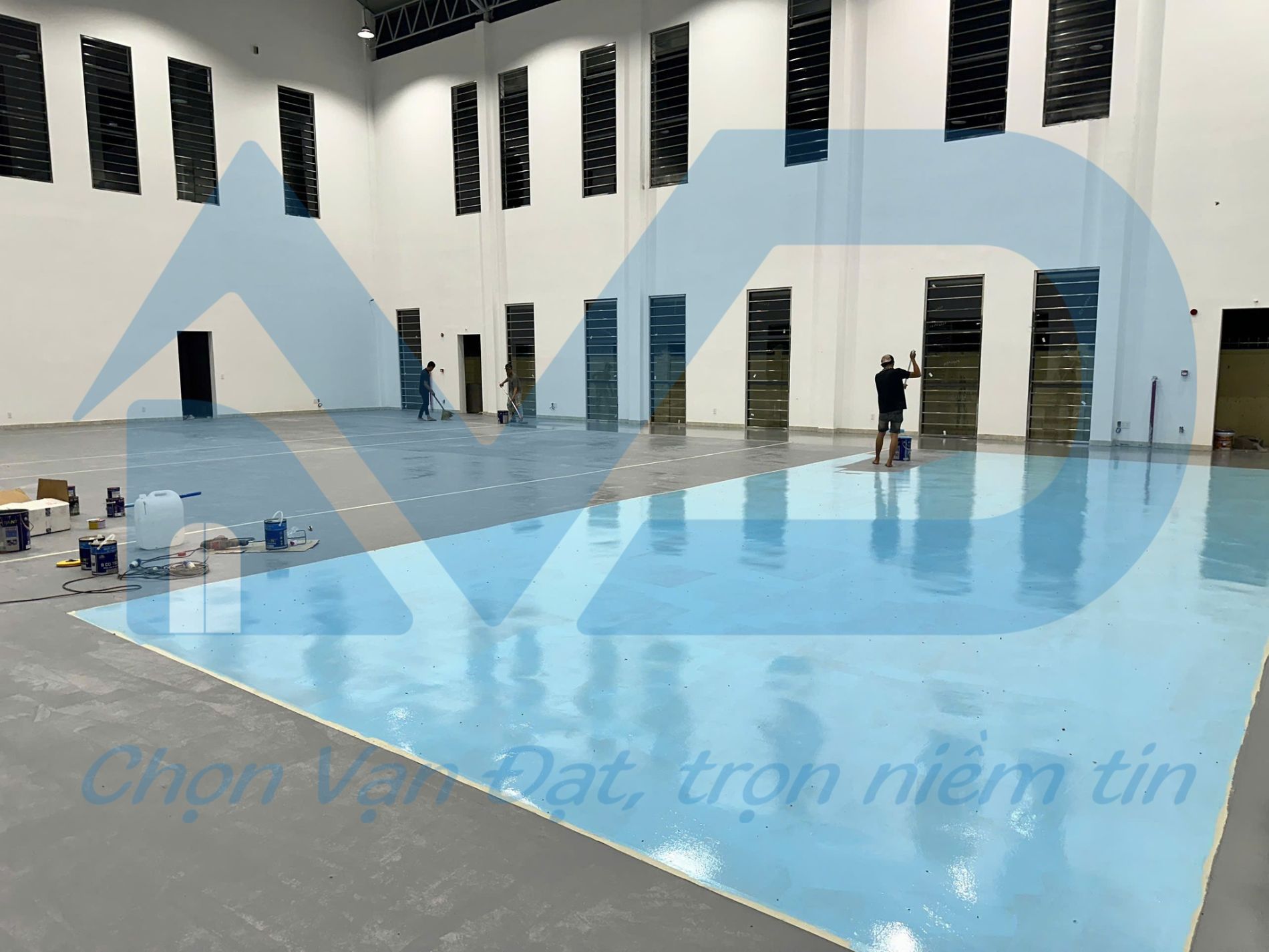 Thi công sơn sàn epoxy