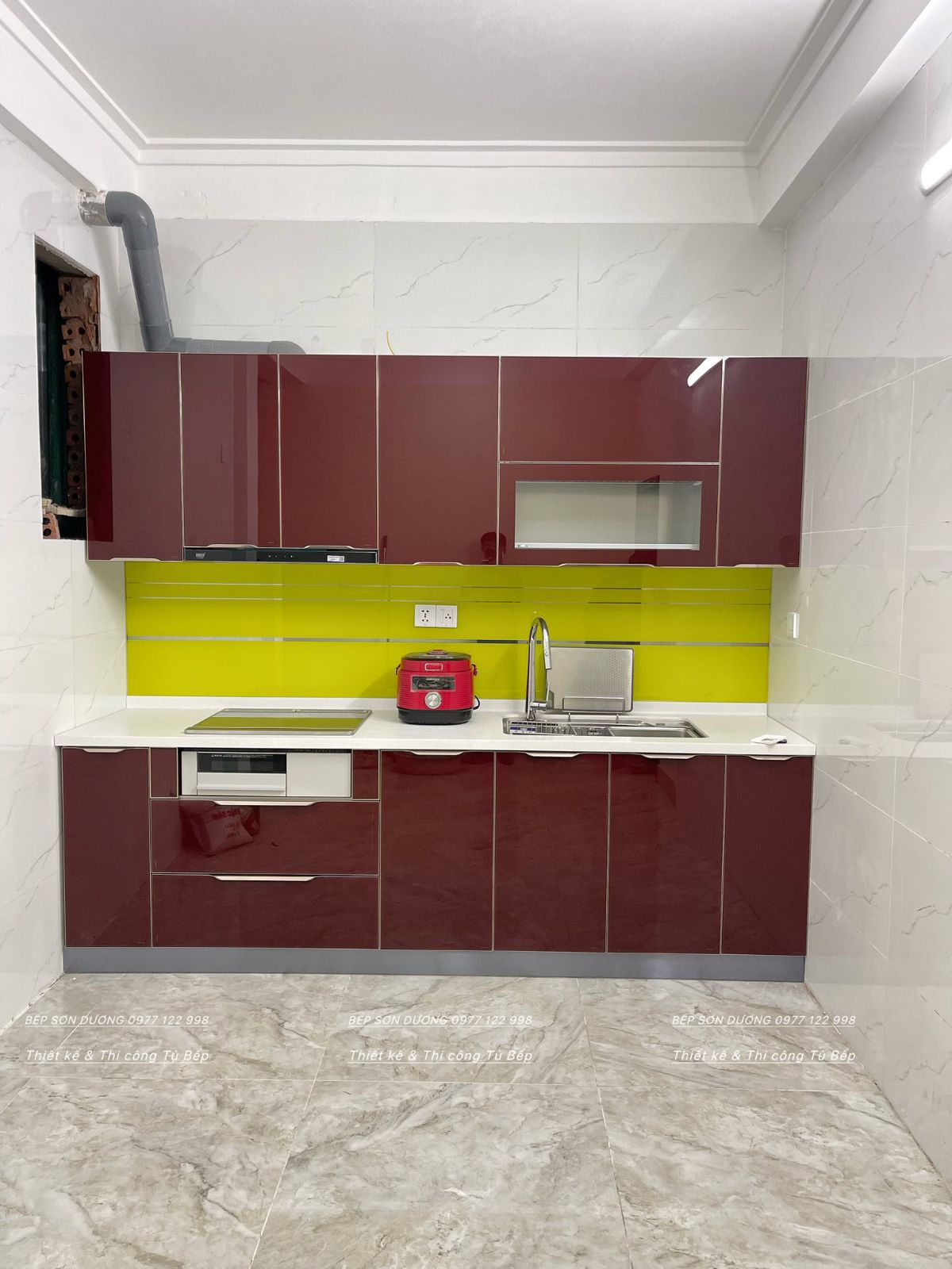 Thi công tủ bếp inox