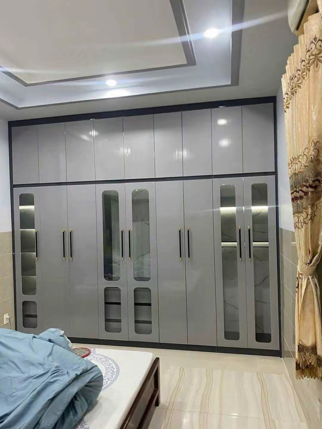 Tủ quần áo nhựa cánh phẳng kết hợp kính