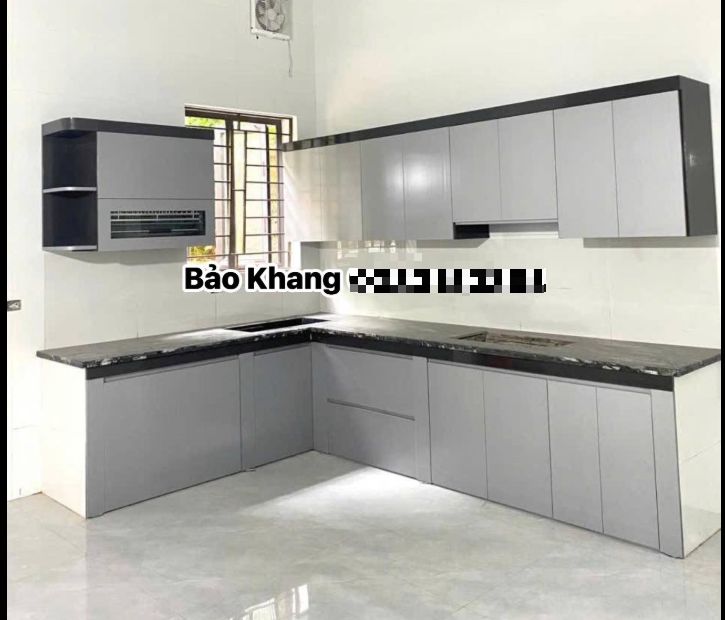Tủ bếp nhựa chữ L hiện đại
