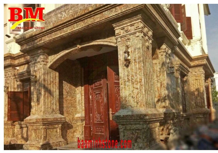 Đá ốp cột và sảnh nhà