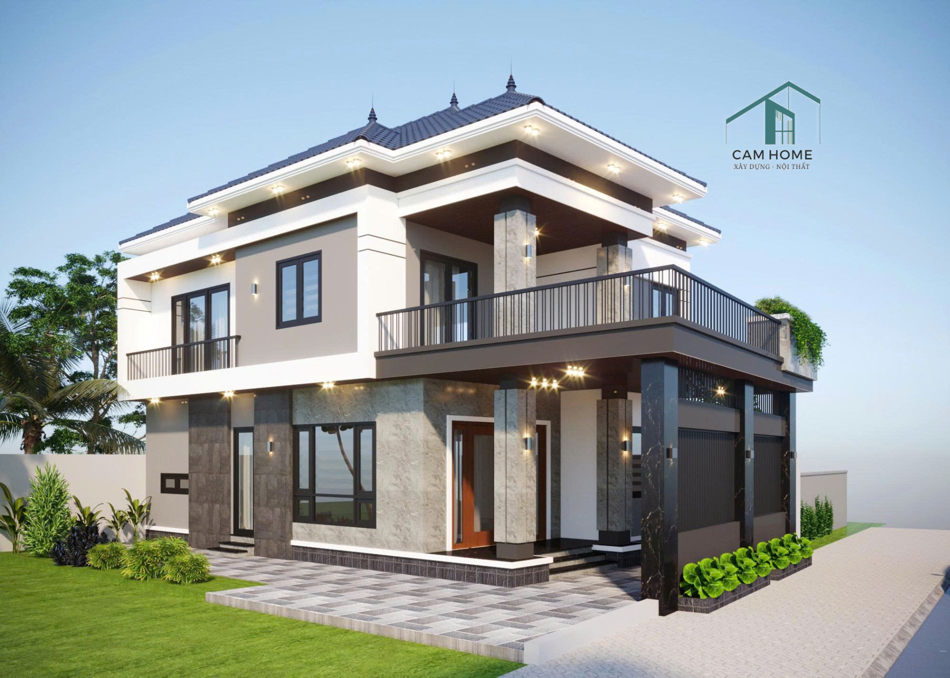  Thiết kế biệt thự 2 tầng hiện đại