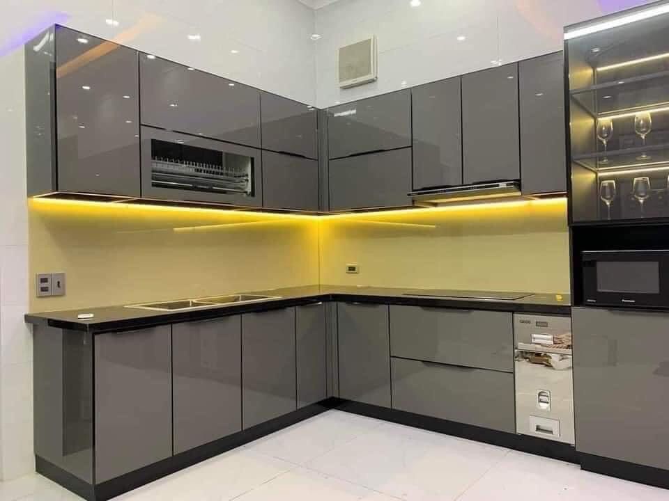 Tủ bếp chữ L hiện đại 
