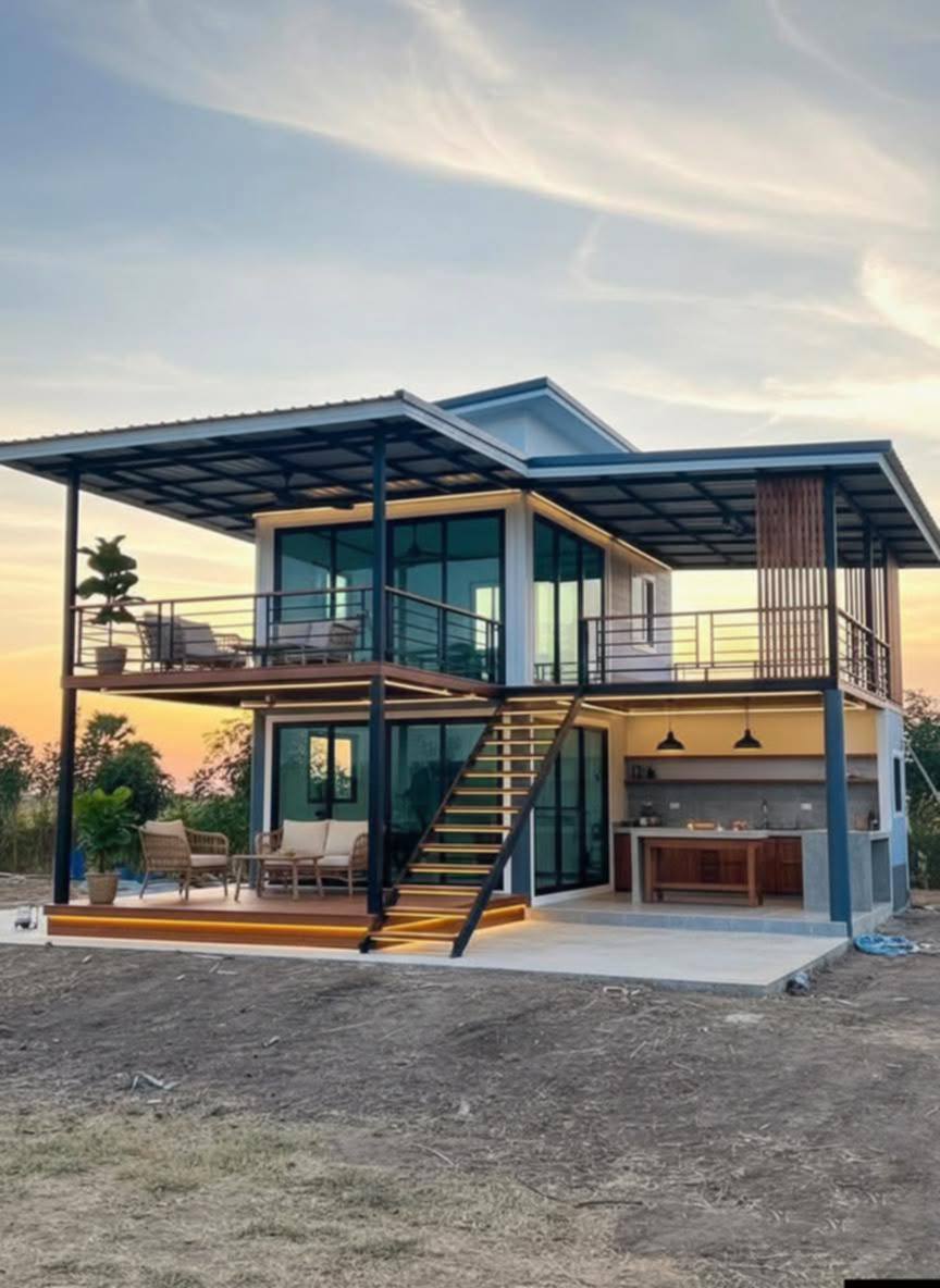 Nhà lắp ghép 2 tầng 