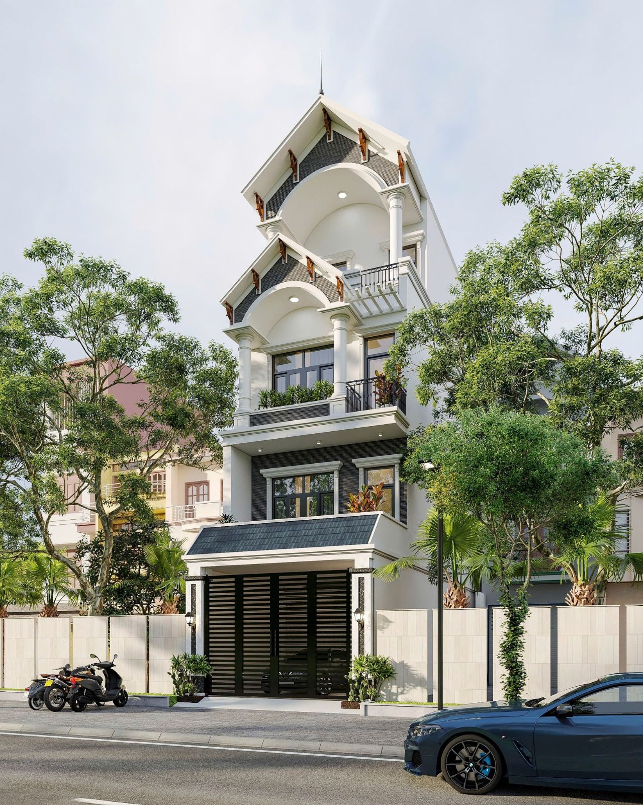 Thiết kế nhà phố 4 tầng 