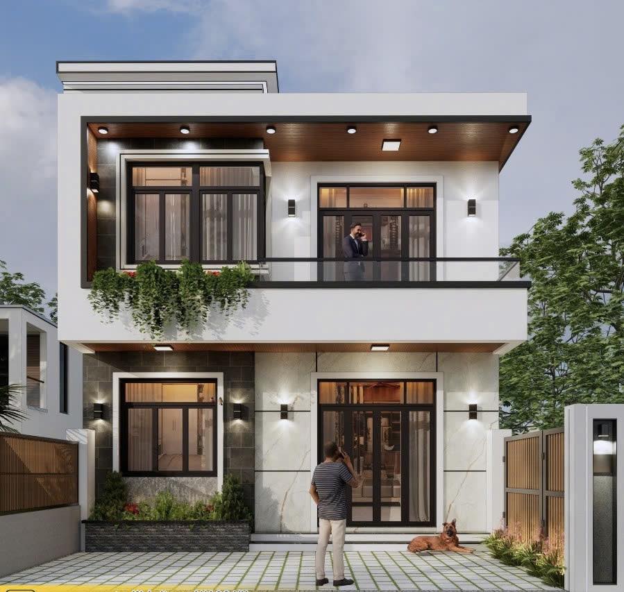 Thi công biệt thự phố hai tầng 