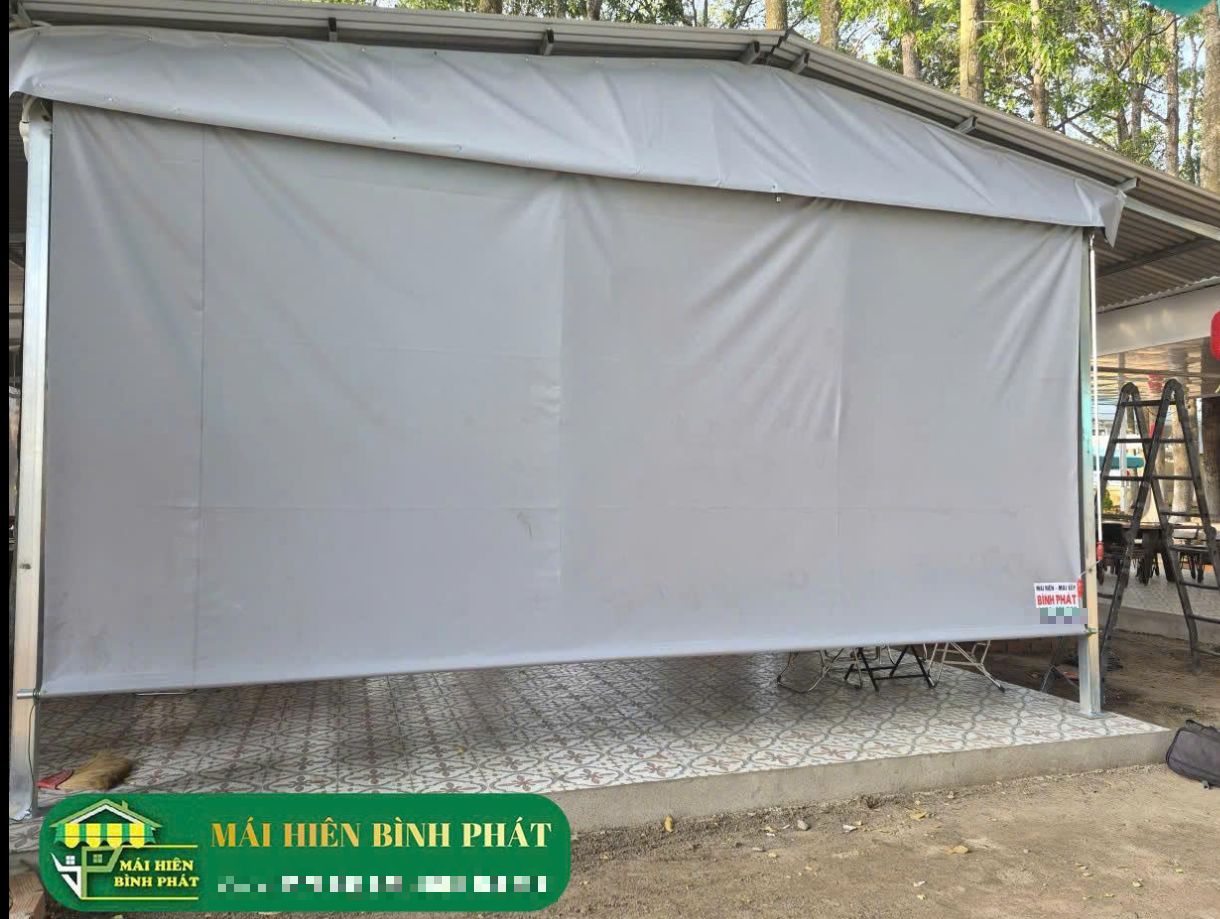 Mái hiên bạt kéo thả 