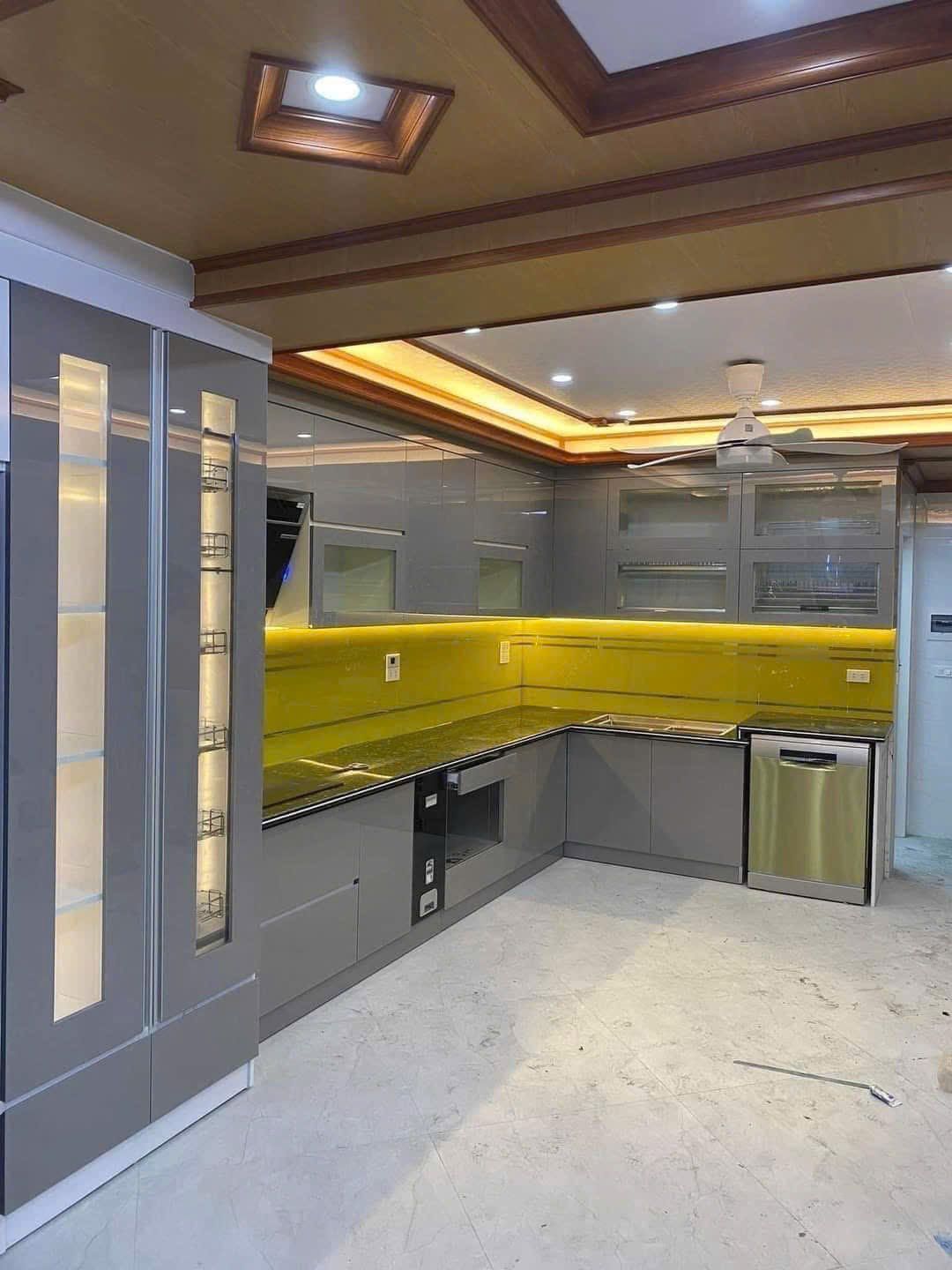 Tủ bếp chữ L hiện đại 