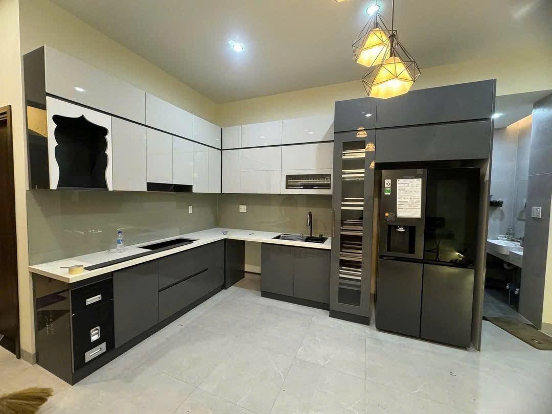 Tủ bếp chữ L hiện đại 