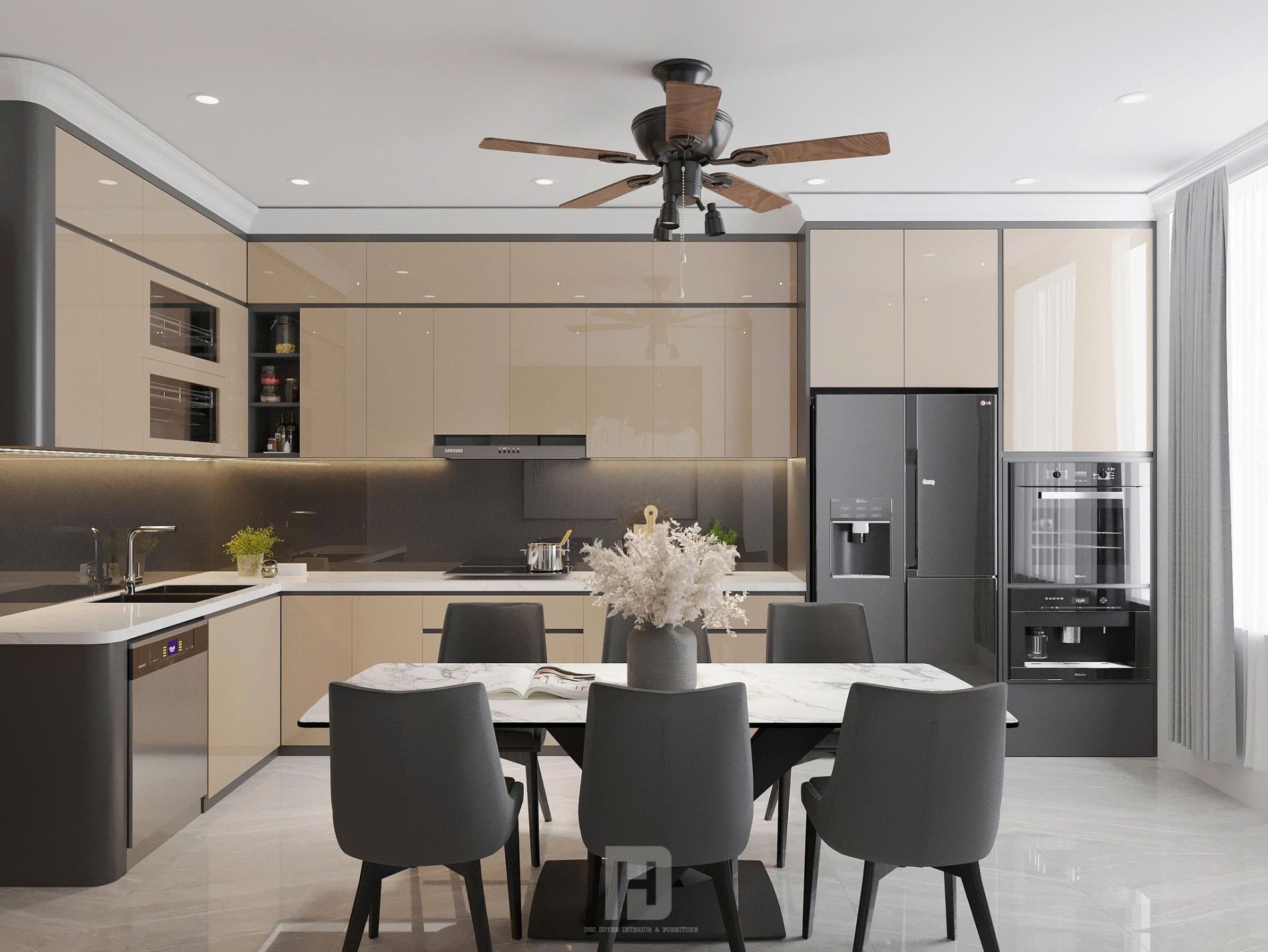 Thi công nội thất phòng bếp và phòng ăn 