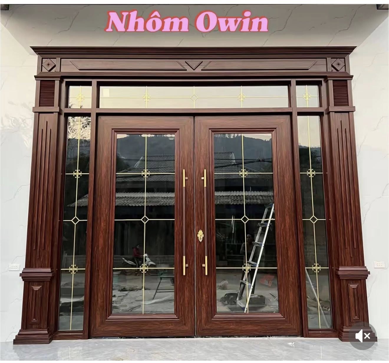 Cửa nhôm kính vân gỗ