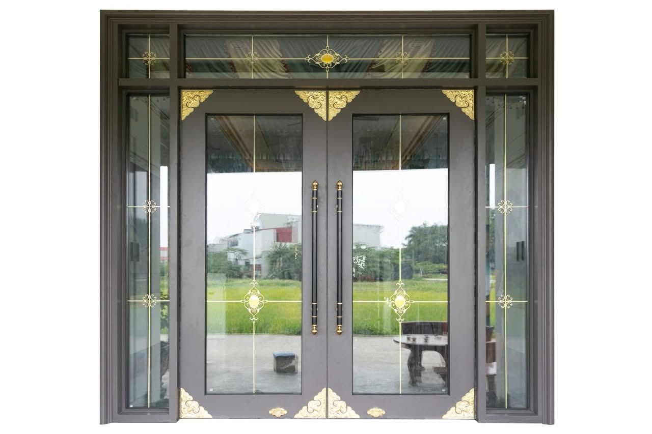 Cửa nhôm kính giả gỗ 