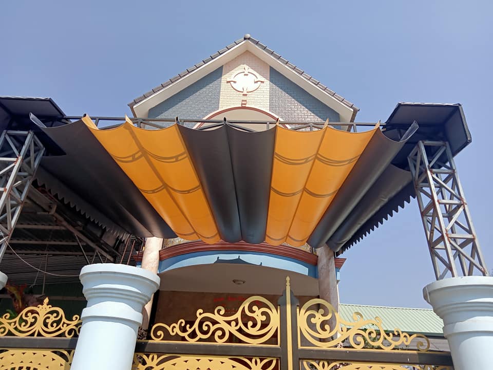 Mái bạt xếp lượn sóng 