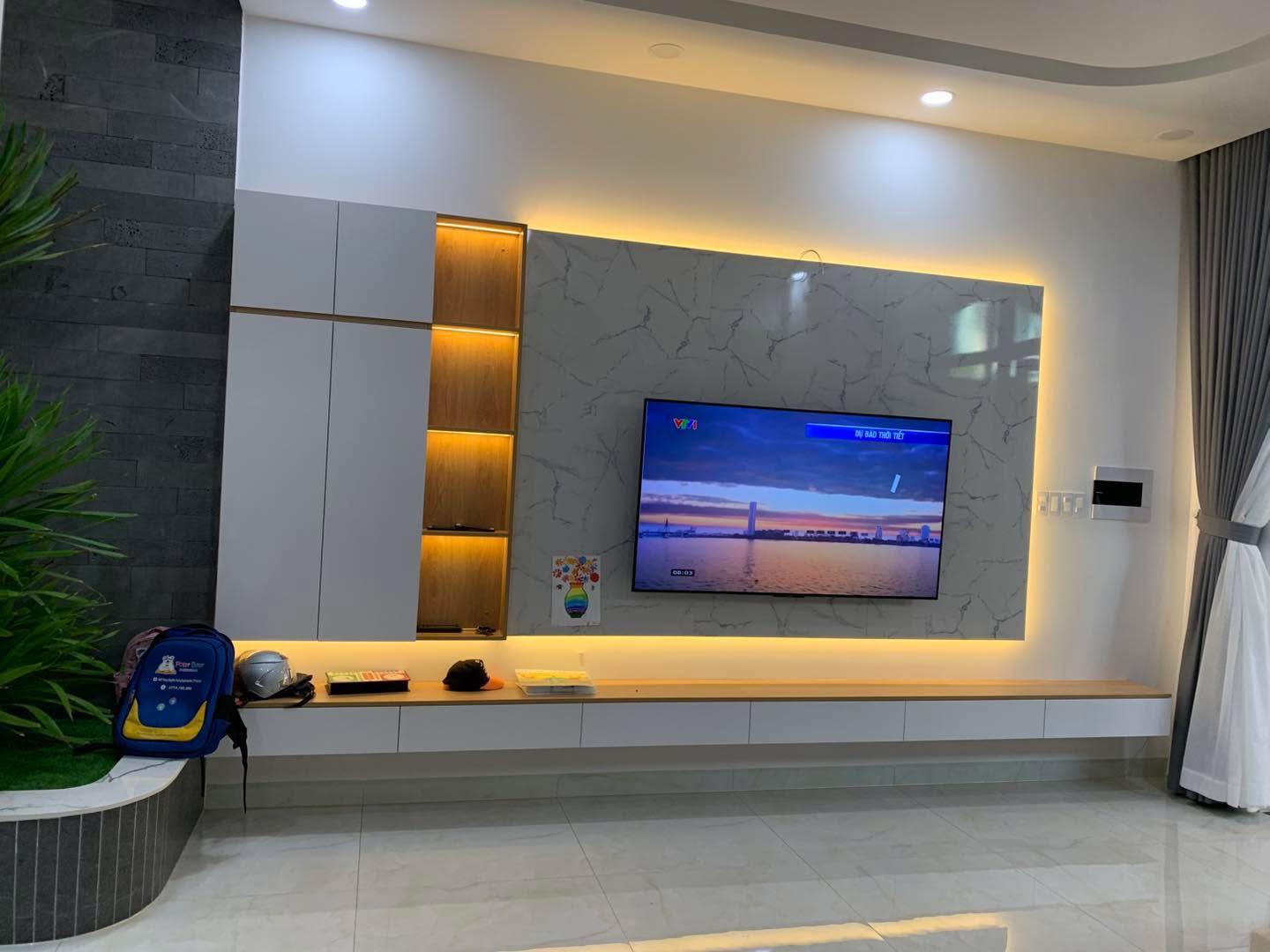 Thi công kệ tivi 