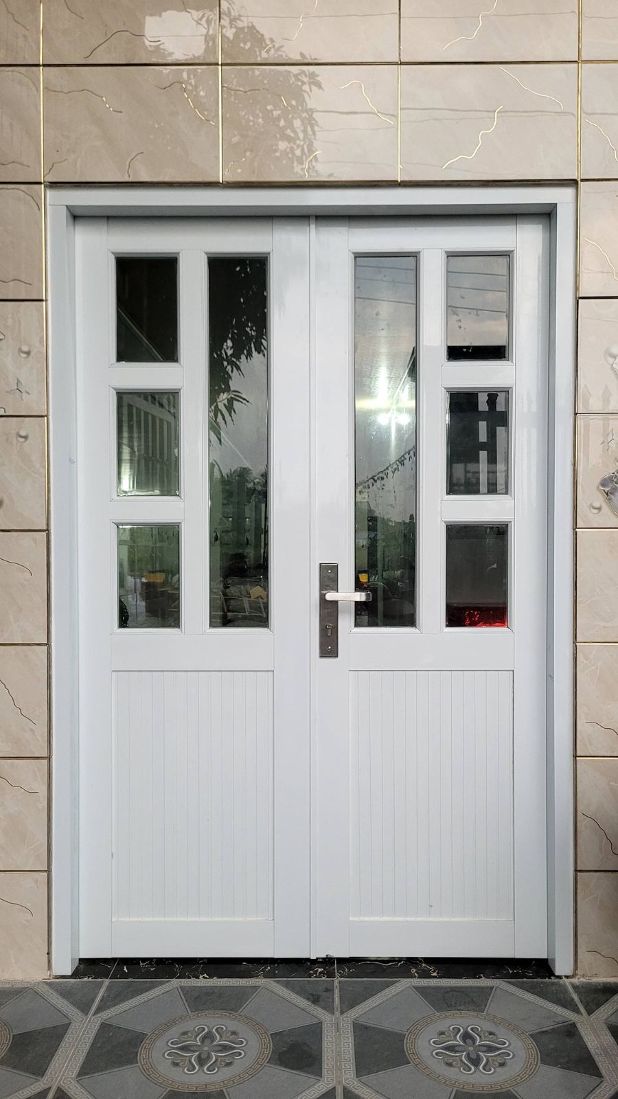 Cửa nhôm 2 cánh trắng 