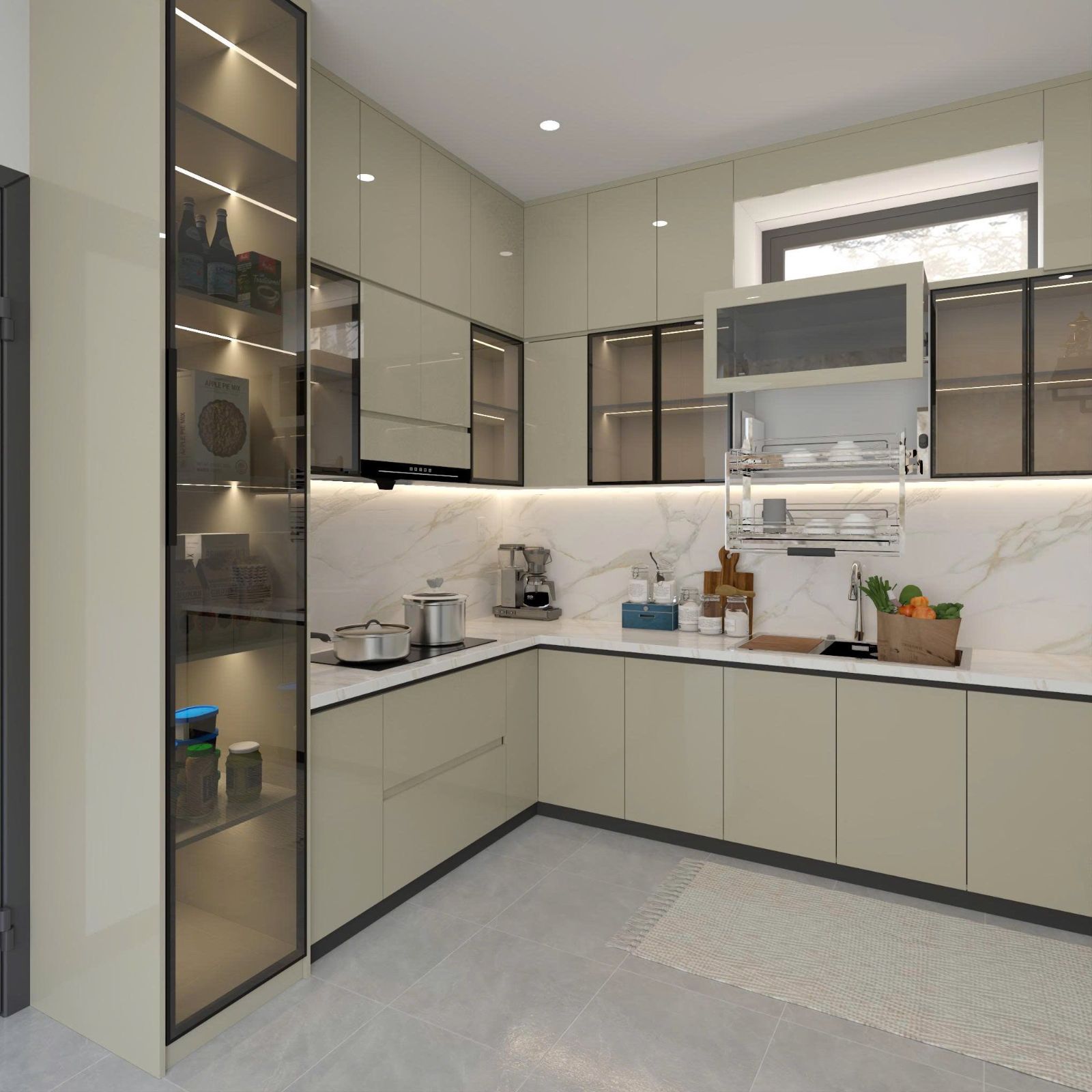 Kiểu tủ bếp chữ L 