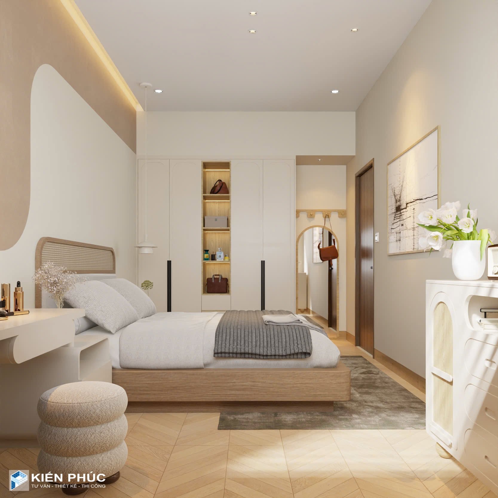 Combo nội thất phòng ngủ phong cách WabiSabi hiện đại 
