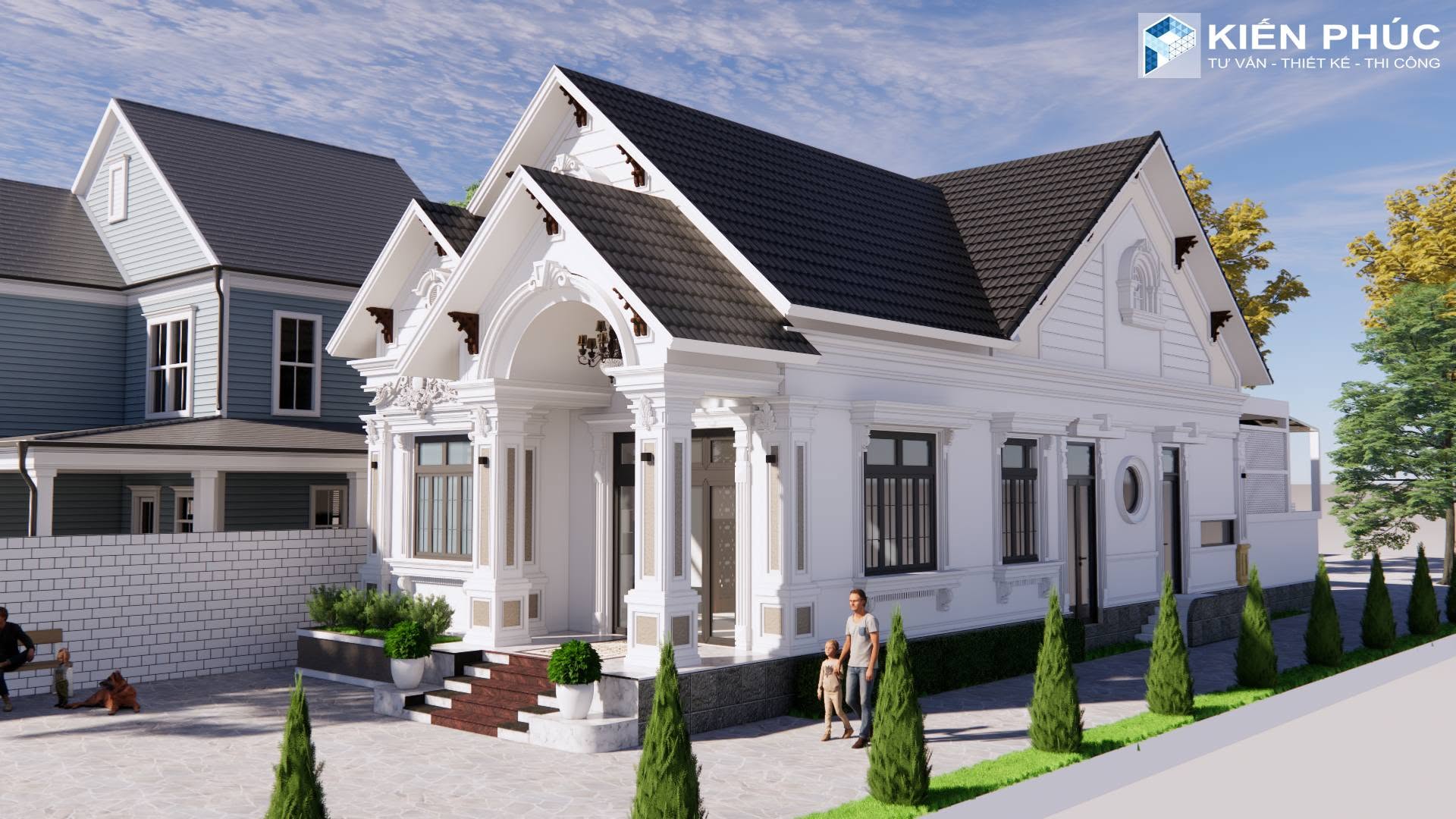Biệt thự mini mái Thái phong cách tân cổ điển