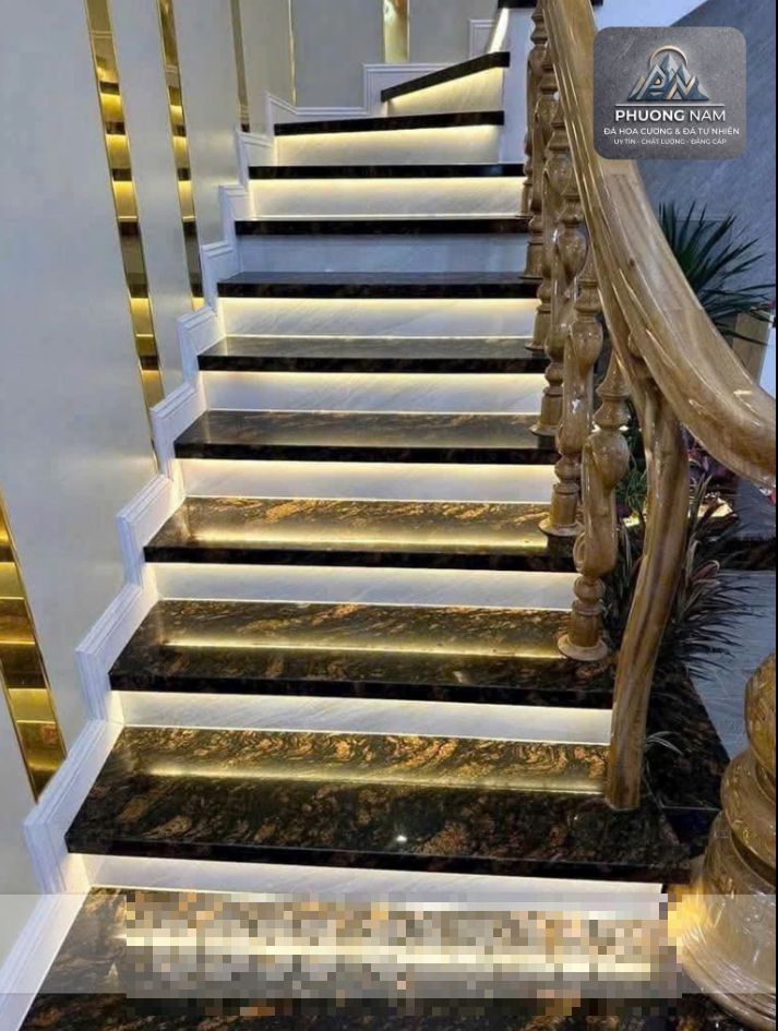 Thi công đá ốp cầu thang