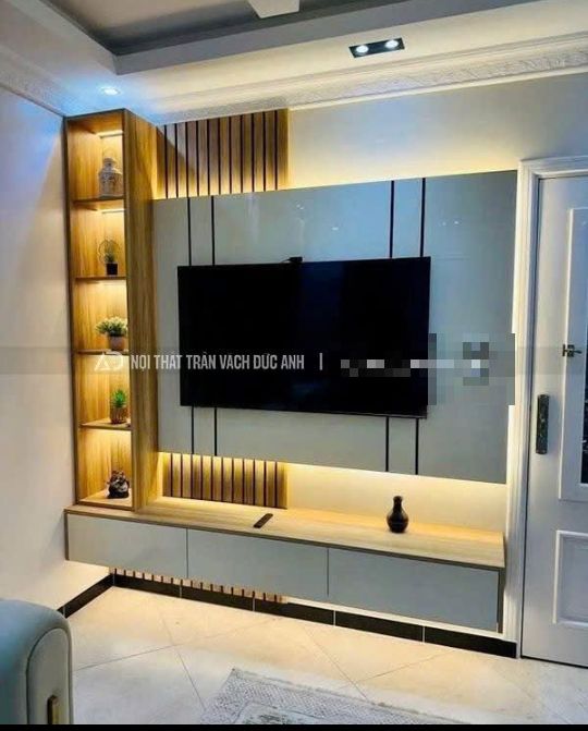 Vách tivi phòng khách hiện đại