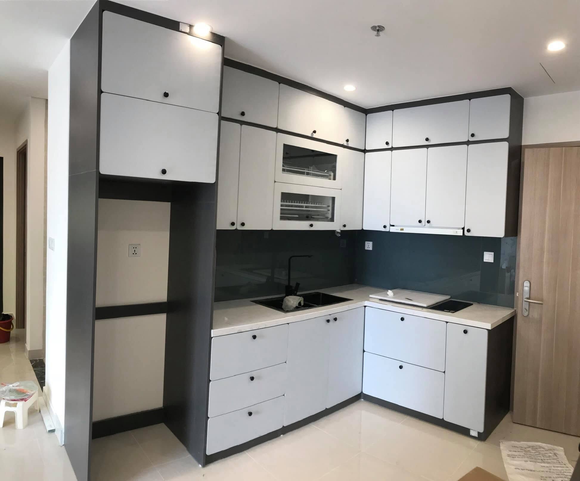 Tủ bếp chữ L hiện đại 