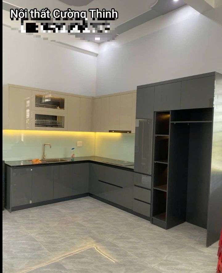 Tủ bếp chữ L hiện đại 