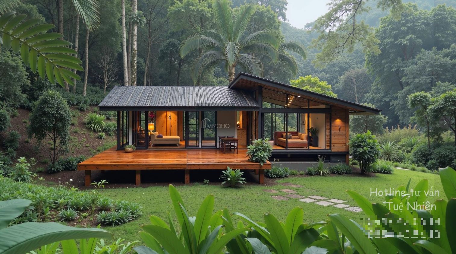 Nhà lắp ghép mái lệch 
