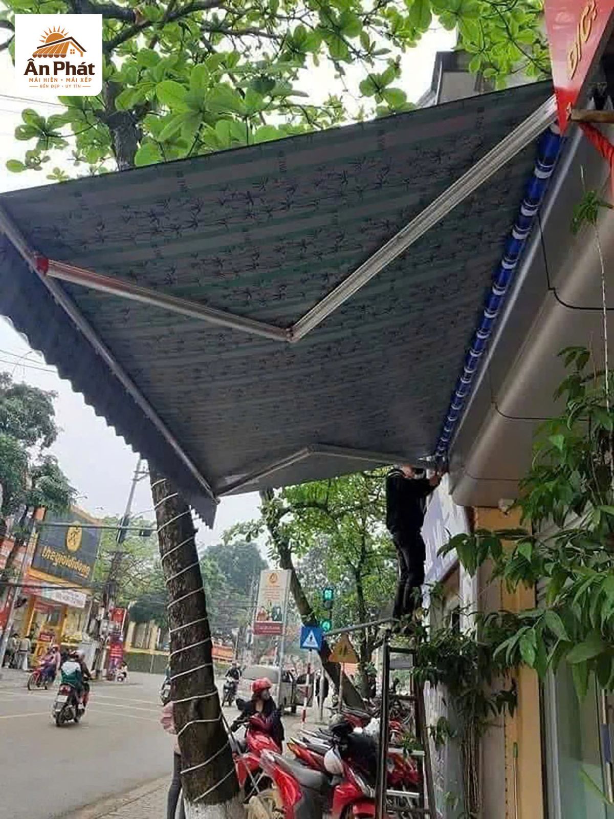 Thi công mái hiên di động 