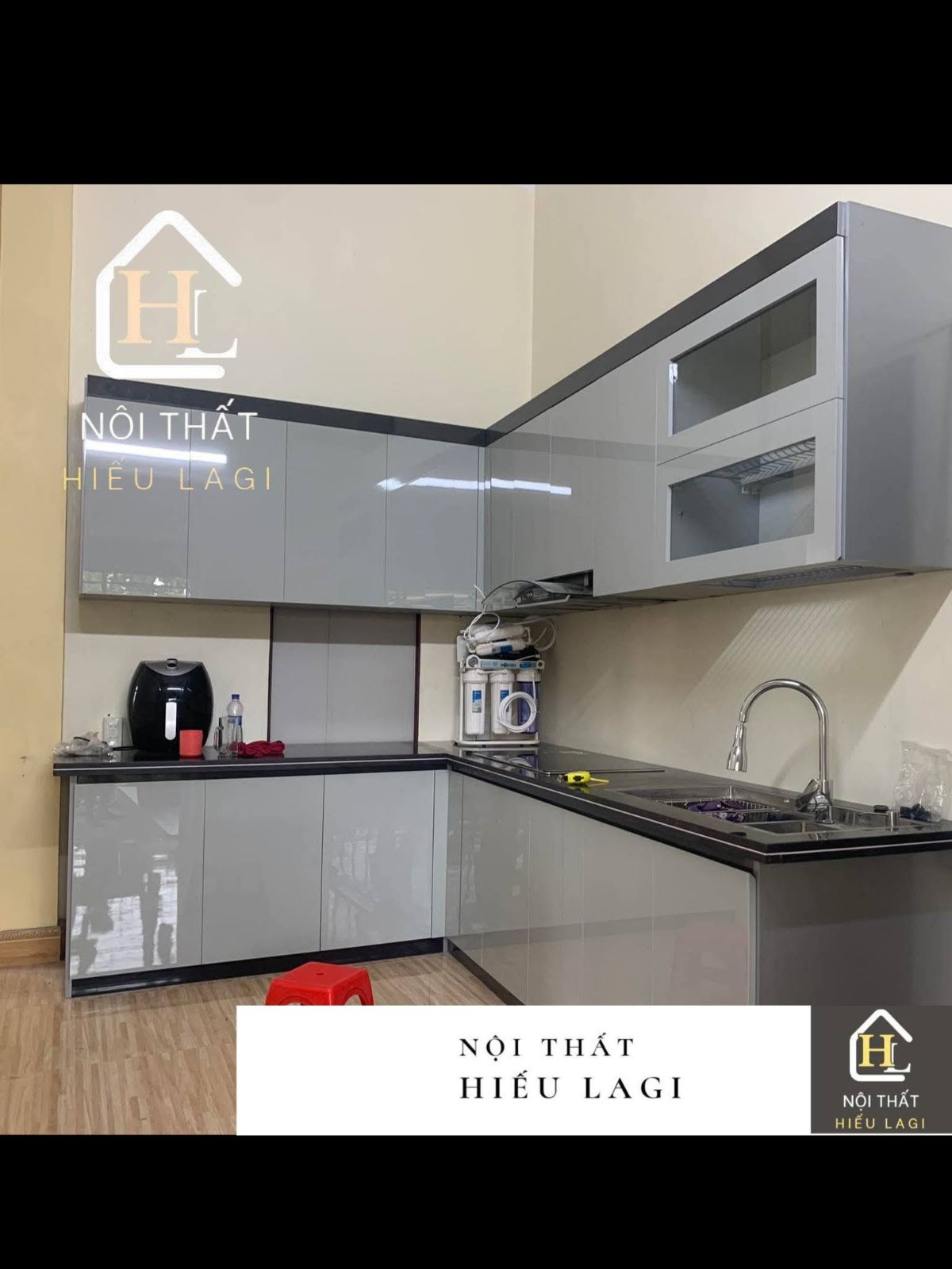 Tủ bếp nhựa chữ L 