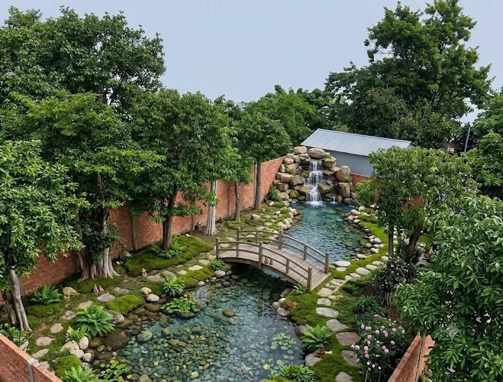 Thi công cảnh quan hồ cá koi