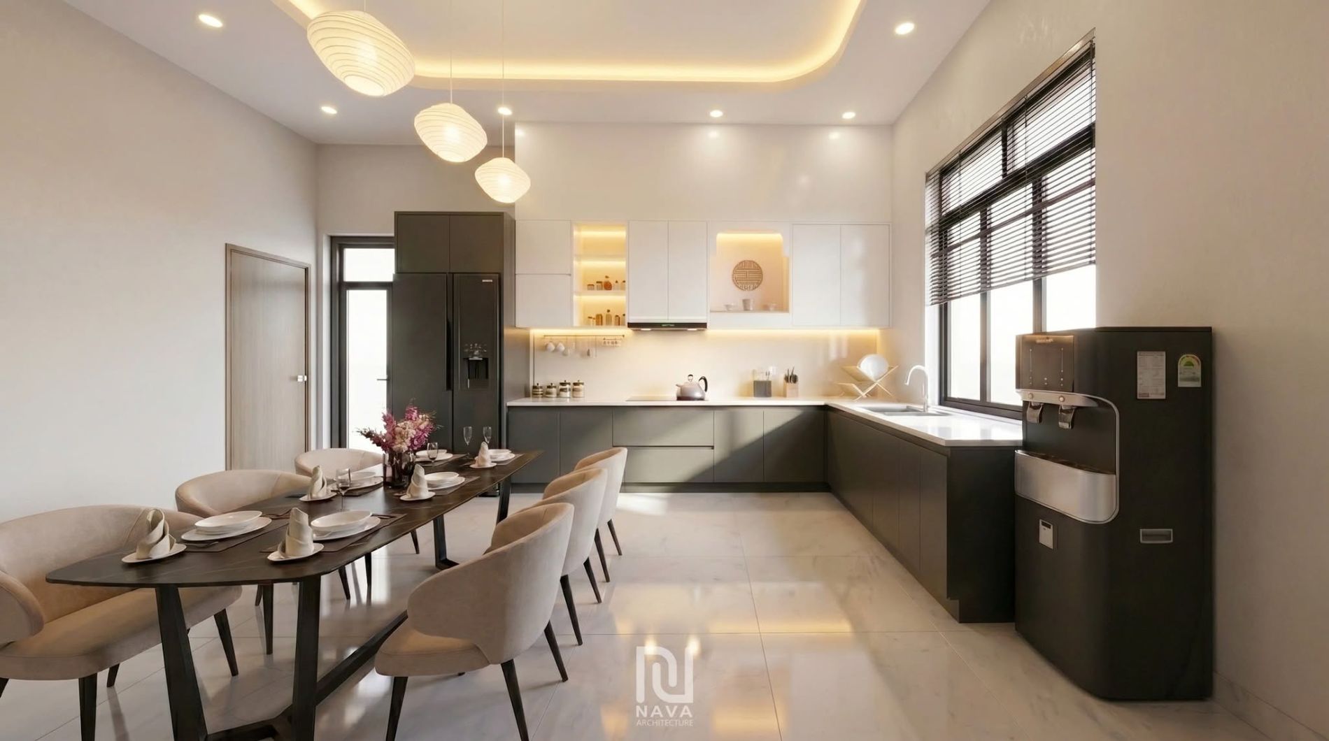 Thiết kế nội thất phòng ăn và bếp