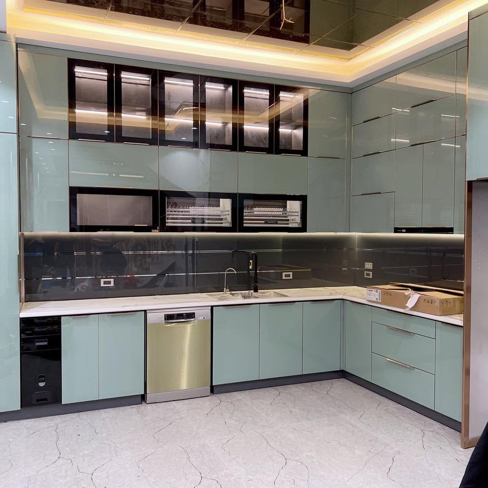 Tủ bếp inox chữ L  