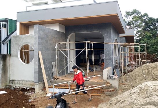 Thi công thực tế mặt tiền nhà ở hiện đại