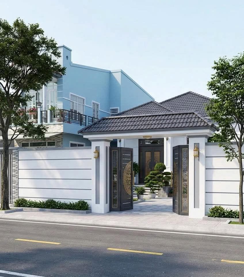 Thi công cổng và tường rào nhà mái Thái