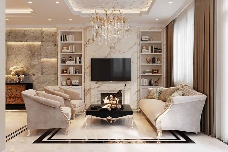 Thiết kế nội thất nhà phố tân cổ điển