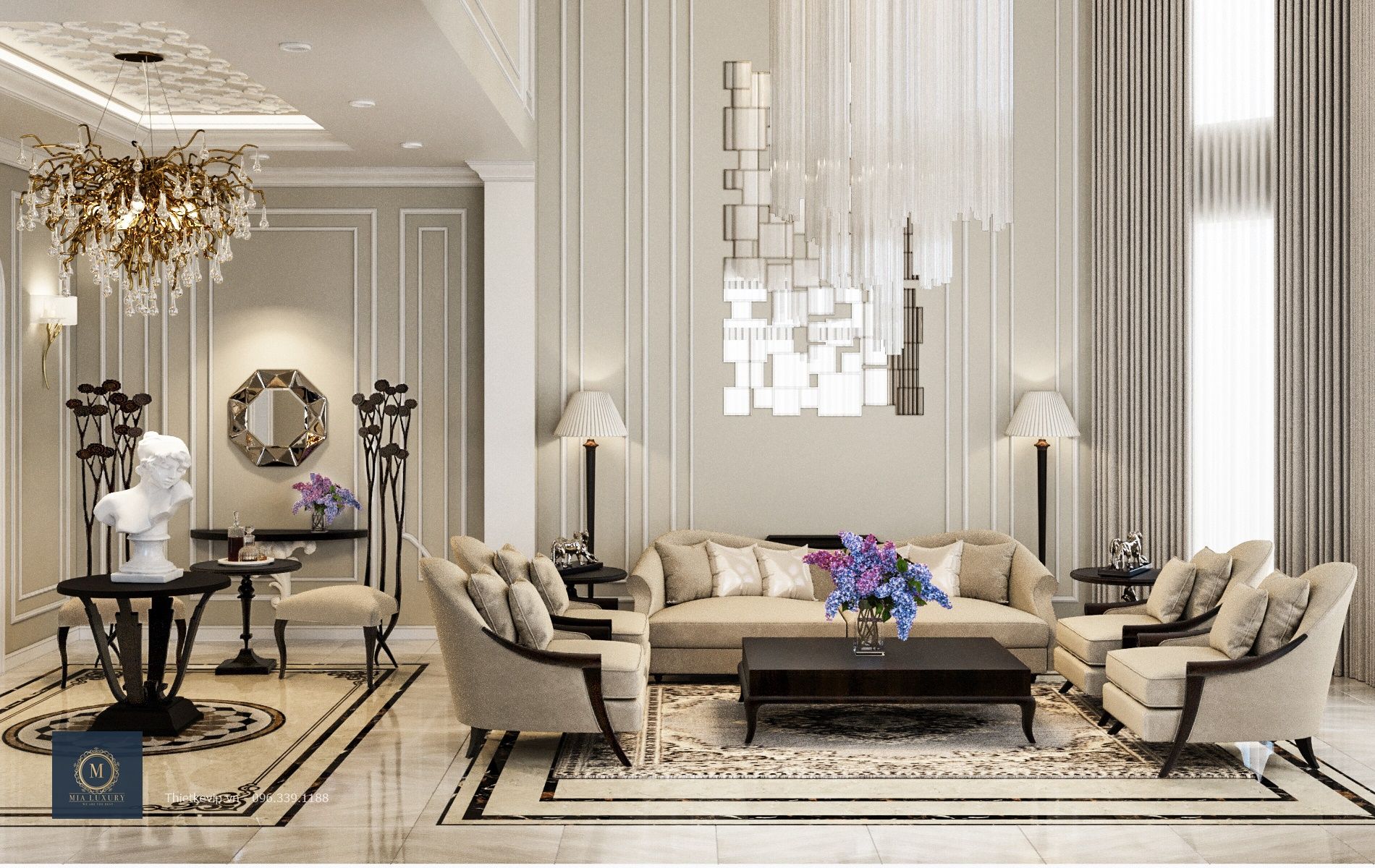 THIẾT KẾ  THI CÔNG BIỆT THỰ CAO CẤP VINHOMES LONG BIÊN