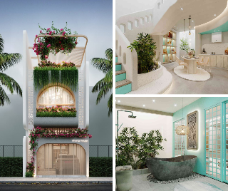 nha 3 tang hien dai voi nhung duong cong mem mai