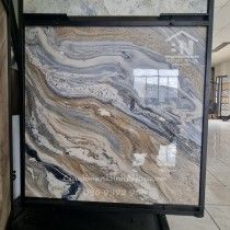 Gạch kính vân cầu vồng xanh nhũ vàng
