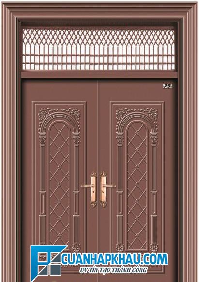 Cửa thép vân gỗ 2 cánh