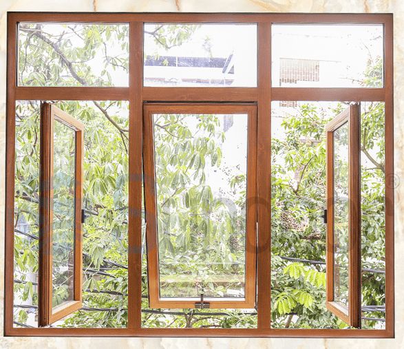 Cửa nhôm xingfa vân gỗ 