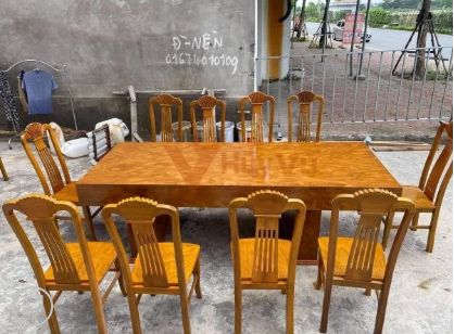 Bộ Bàn Ghế Ăn Gỗ Cẩm Vàng