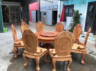 Bàn Ăn Tròn Gỗ Gõ Đỏ 