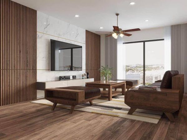 Sofa Gỗ Bọc Đệm Phòng Khách